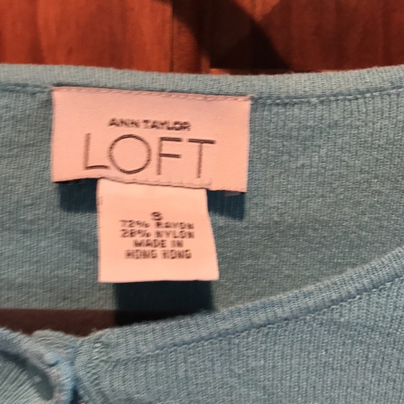 Ann Taylor Loft blue cardigan sweater - Picture 2 of 3